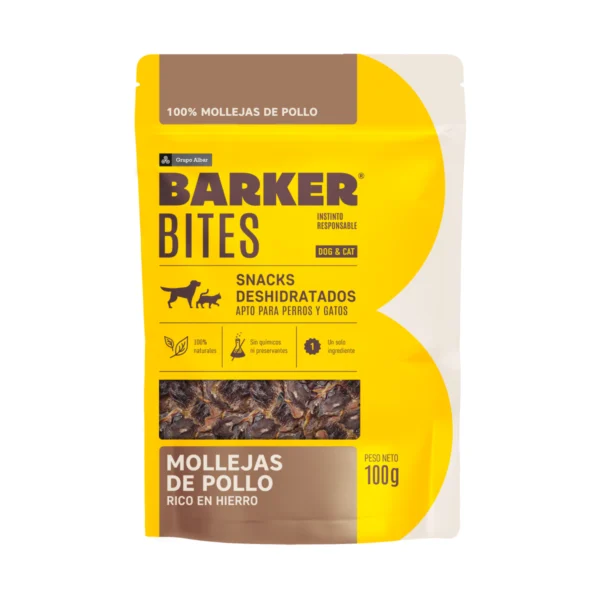 Barker Bites Mollejas de Pollo, premio para perros y gatos