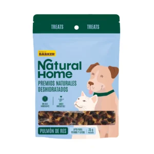 Natural Home pulmón de res, premio deshidratado para perros y gatos