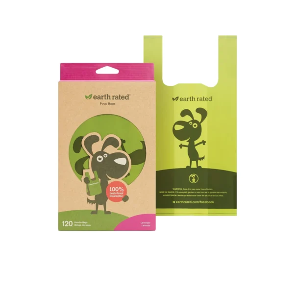 Earth Rated bolsas con asas, caja de 120 bolsas para recoger desechos