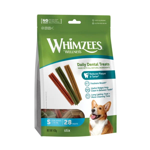 Whimzees Stix S, snack dental para perros
