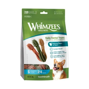 Whimzees Toothbrush S, snack dental para perros
