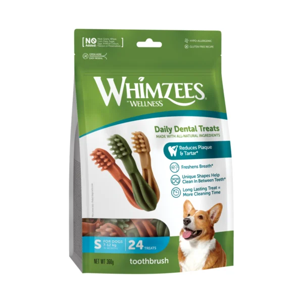 Whimzees Toothbrush S, snack dental para perros